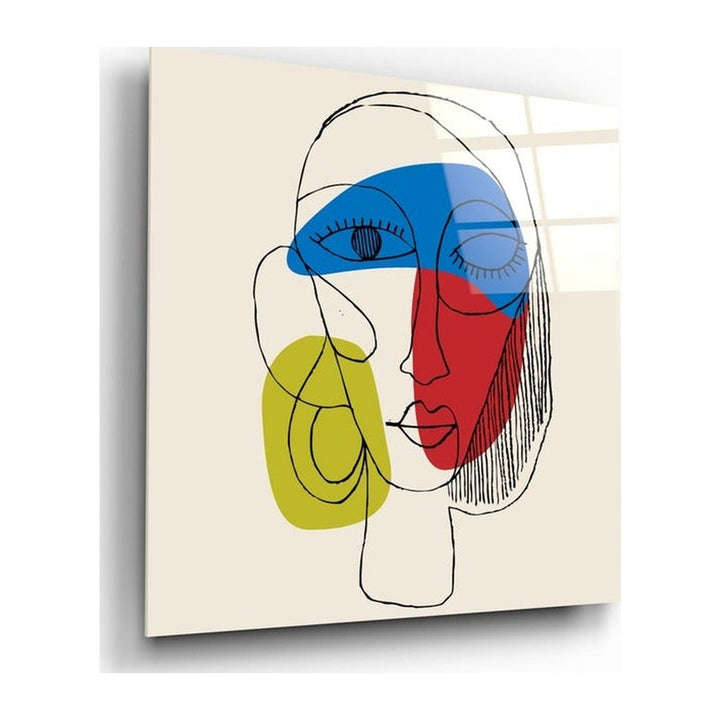 Lineart Face Glass Wall Art Insigne
