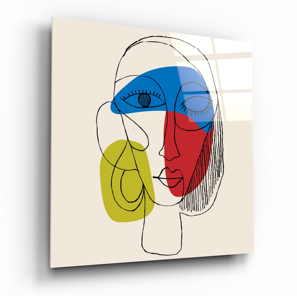 Lineart Face Glass Wall Art.