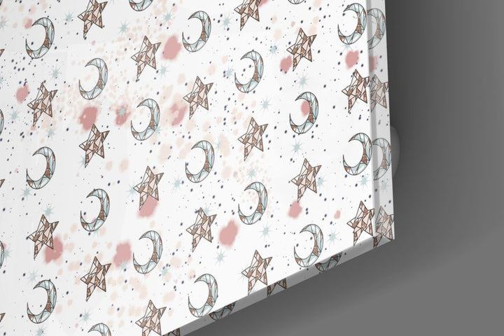 Moon Star Pattern Glass Wall Art.