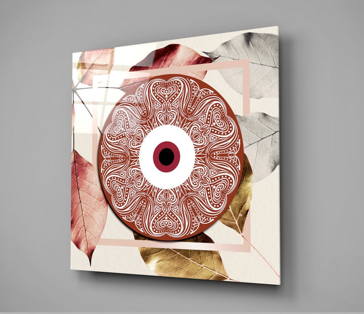 Red Evil Eye Glass Wall Art.
