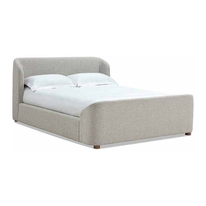 Kiki Upholstered Platform Bed by Modus in Cotton Ball Boucle — white background, angled view