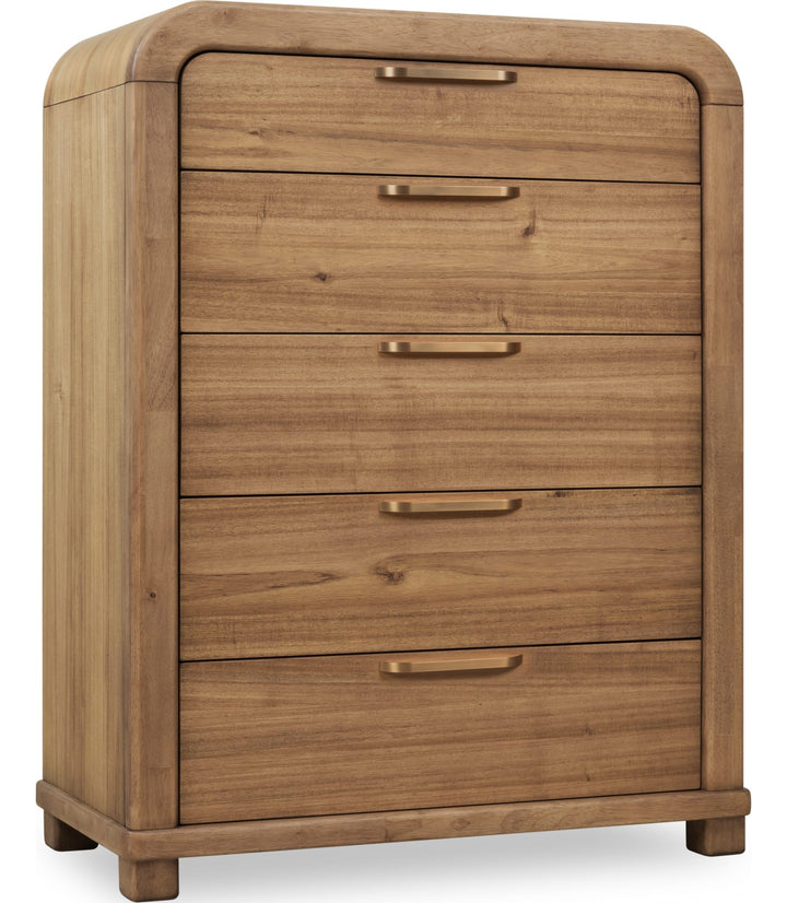 Kione Five Drawer Chest in Lioness — on a white background