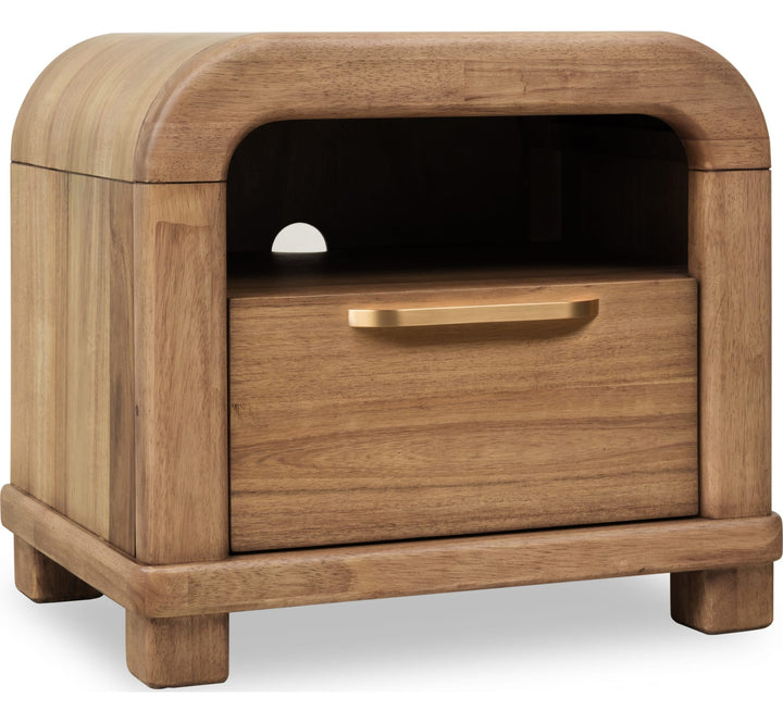 Kione One Drawer Nightstand in Lioness — on a white background