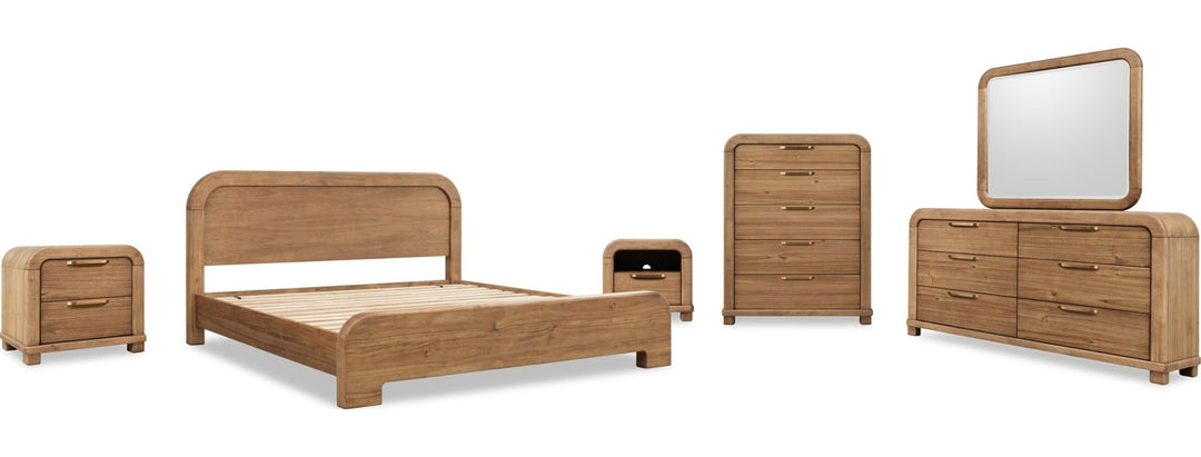 Kione Six Drawer Dresser in Lioness — shown with the matching bedroom group (sold separately)