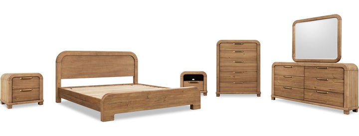 Kione Six Drawer Dresser in Lioness — shown with the matching bedroom group (sold separately)