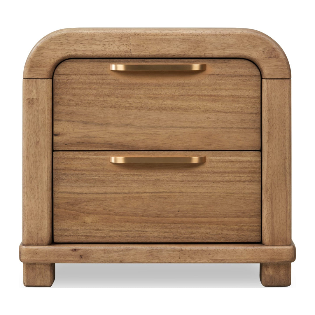 Kione Two Drawer Nightstand by Modus in Lioness — on a white background