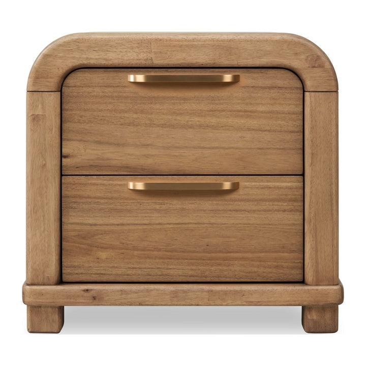 Kione Two Drawer Nightstand by Modus in Lioness — on a white background