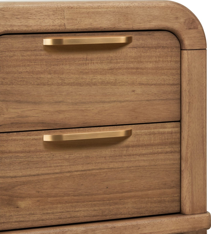 Kione Two Drawer Nightstand in Lioness — detail view