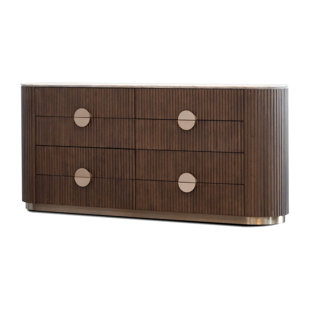 KOII Sideboard 8-Drawer Silver Grey Grey Mobital