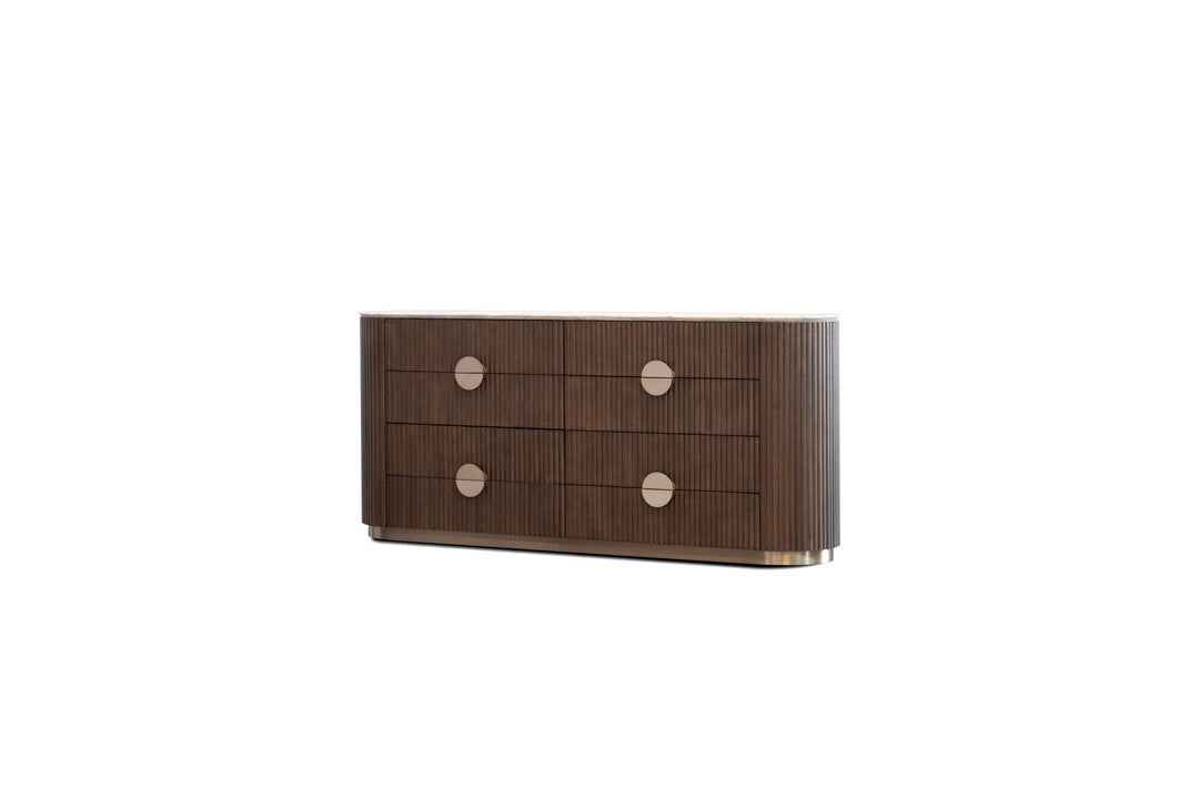 KOII Sideboard 8-Drawer Silver Grey Grey