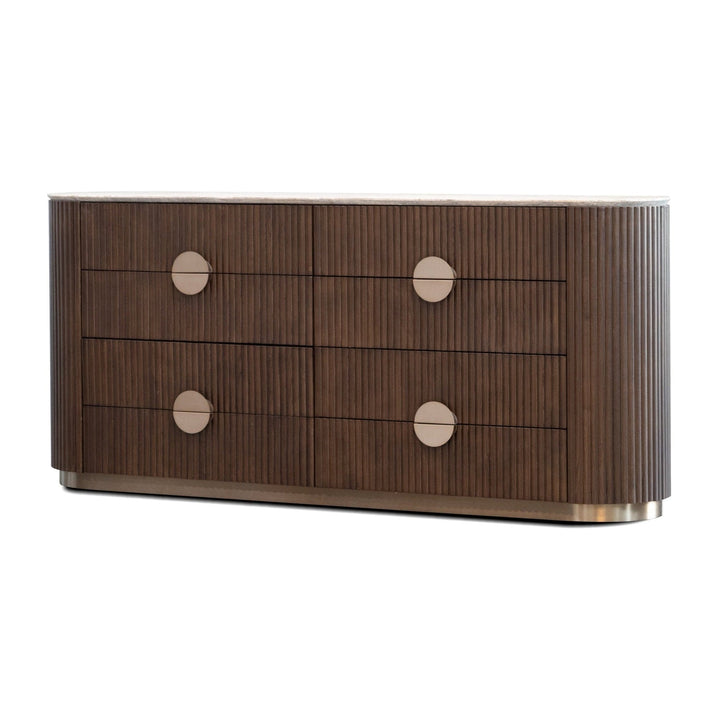 KOII Sideboard 8-Drawer Silver Grey Grey Mobital