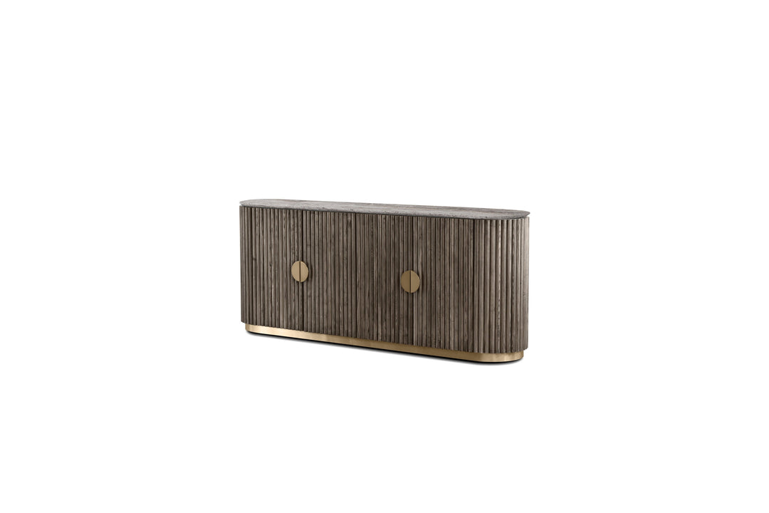 KOII Sideboard in Silver Grey Travertine
