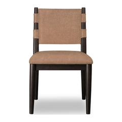 Koko Chenille Upholstered Dining Chair by Modus in Porcini and Minx — product view on a white background