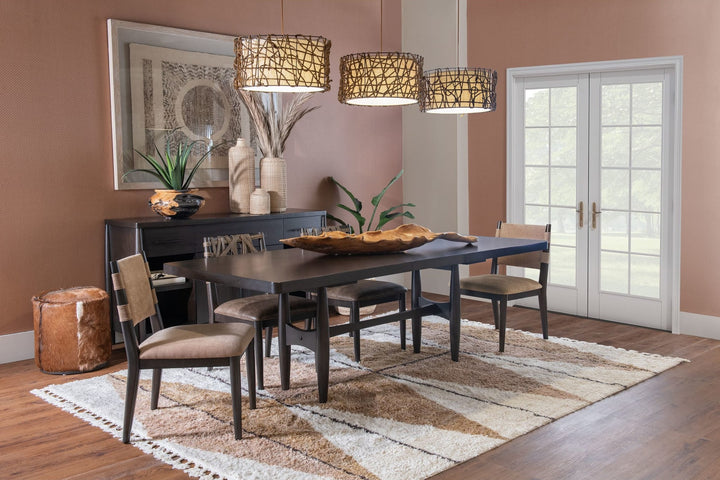Koko Extendable Rectangular Dining Table in Minx — lifestyle photo