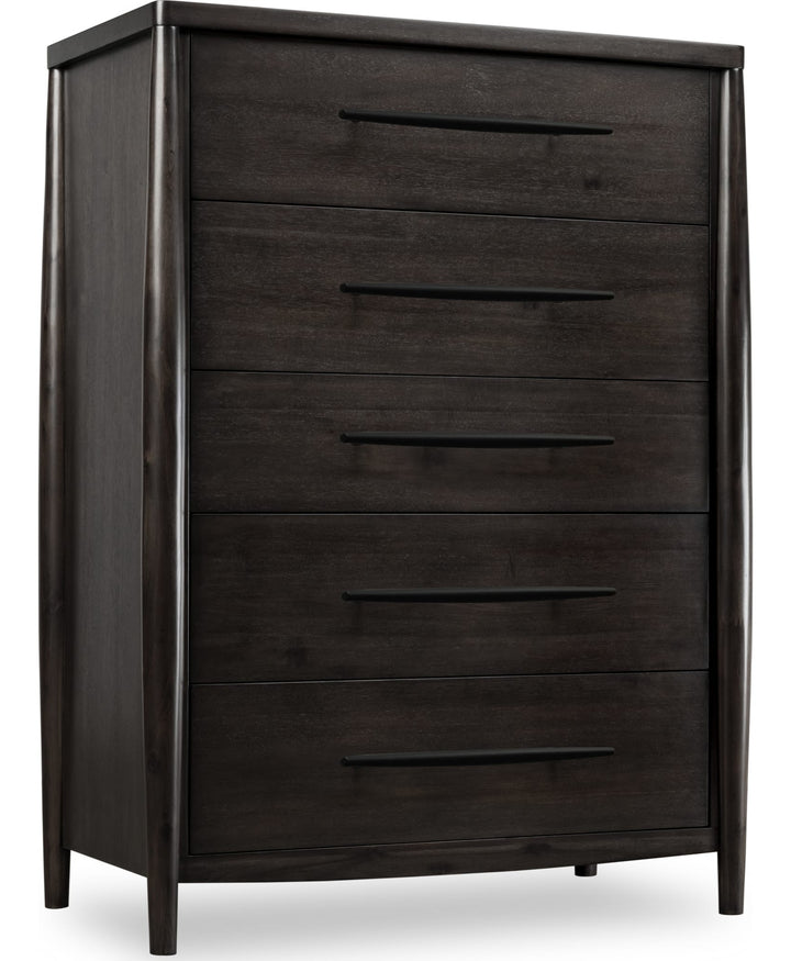 Koko Five Drawer Chest in Minx — on a white background