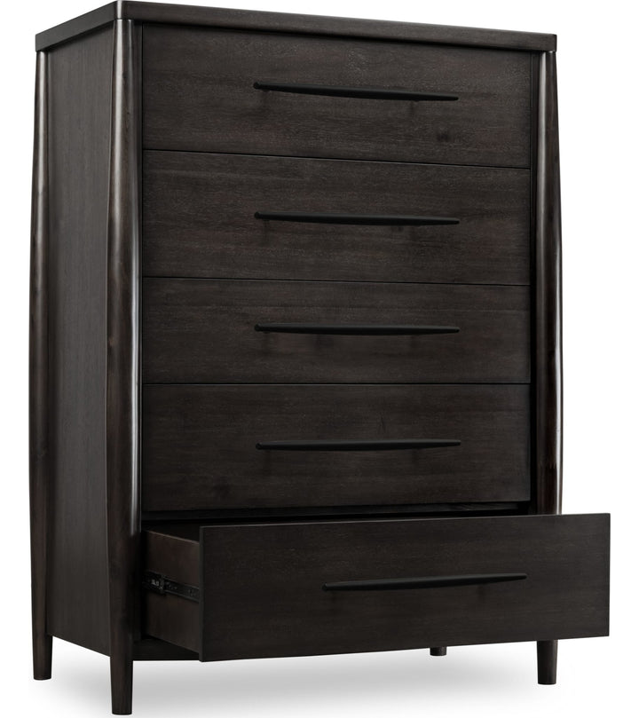 Koko Five Drawer Chest in Minx — with drawers open