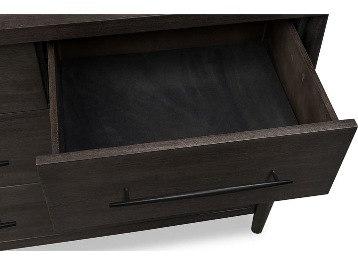 Koko Seven Drawer Dresser in Minx — with drawers open