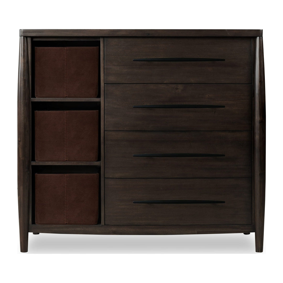 Koko Sweater Chest with Storage Bins by Modus in Minx — on a white background