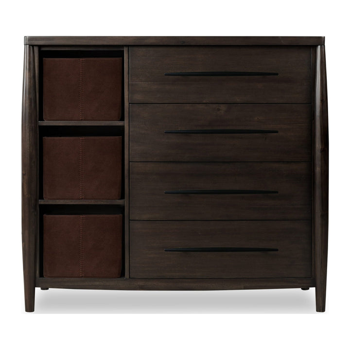 Koko Sweater Chest with Storage Bins by Modus in Minx — on a white background