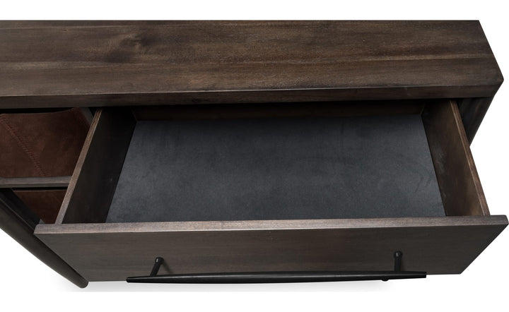 Koko Sweater Chest with Storage Bins in Minx — with drawers open