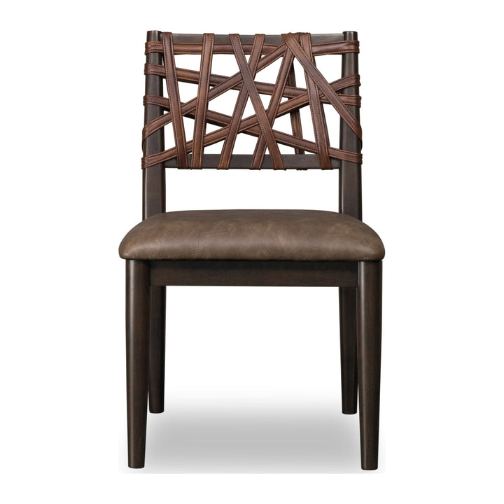 Koko Synthetic Leather Dining Chair by Modus in Minx — product view on a white background