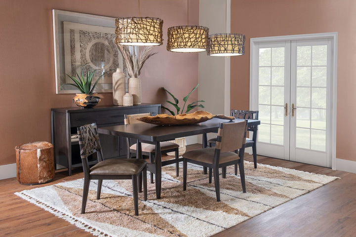Koko Synthetic Leather Dining Chair in Minx — lifestyle photo