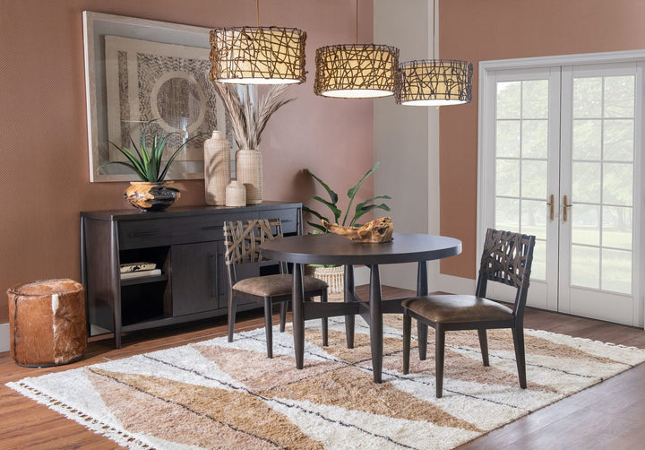 Koko Synthetic Leather Dining Chair in Minx — lifestyle photo