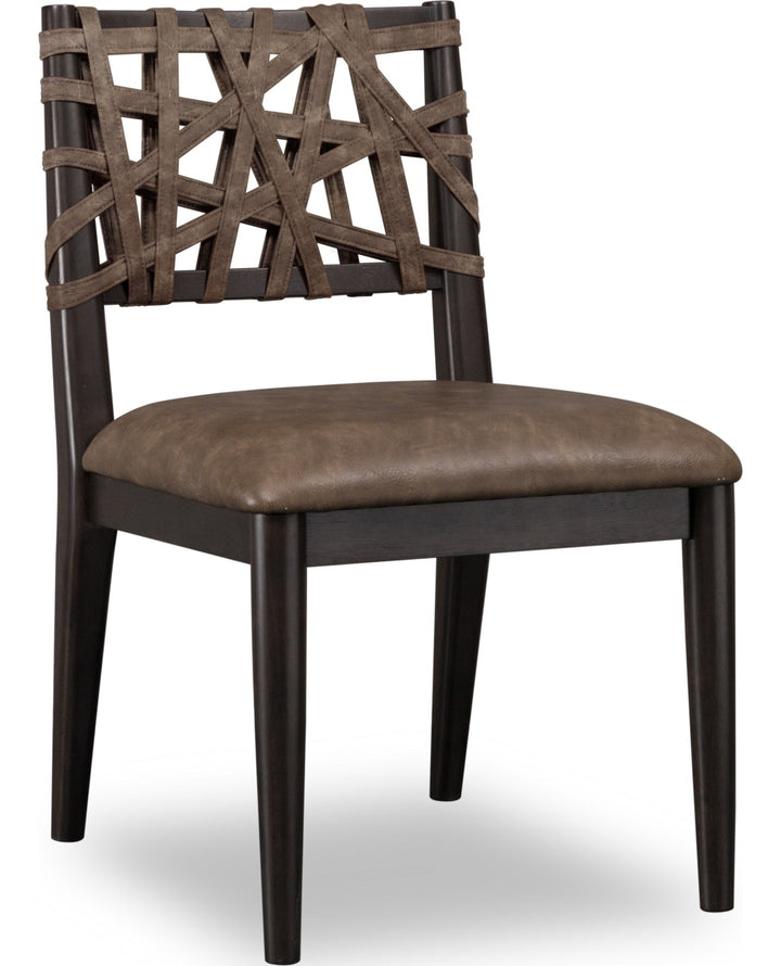 Koko Synthetic Leather Dining Chair in Minx — product view on a white background