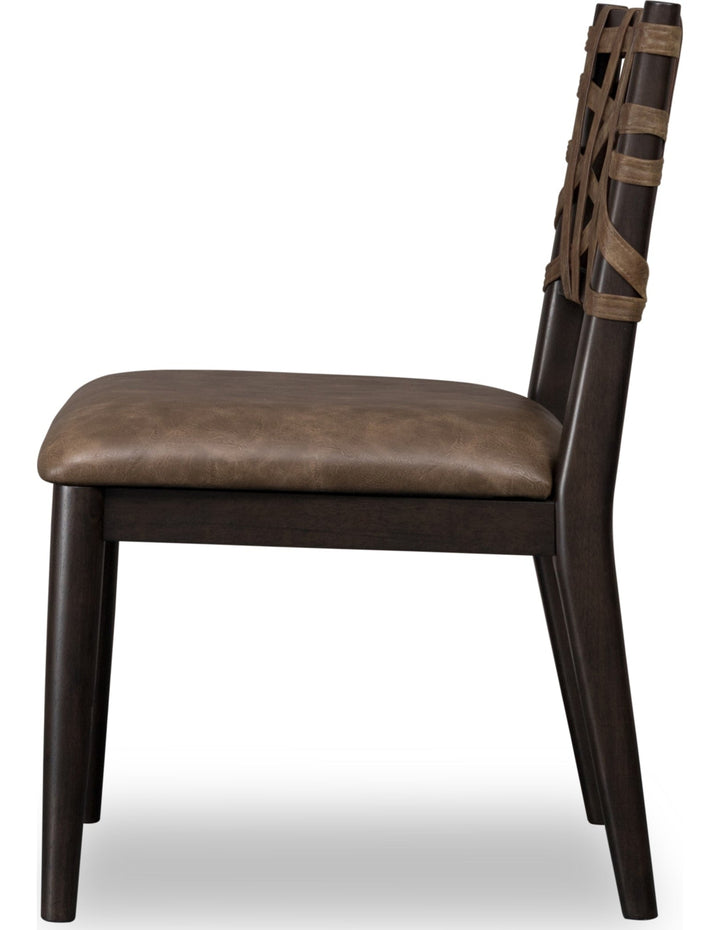 Koko Synthetic Leather Dining Chair in Minx — product view on a white background
