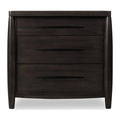 Koko Three Drawer Nightstand with Cord Management by Modus in Minx — on a white background
