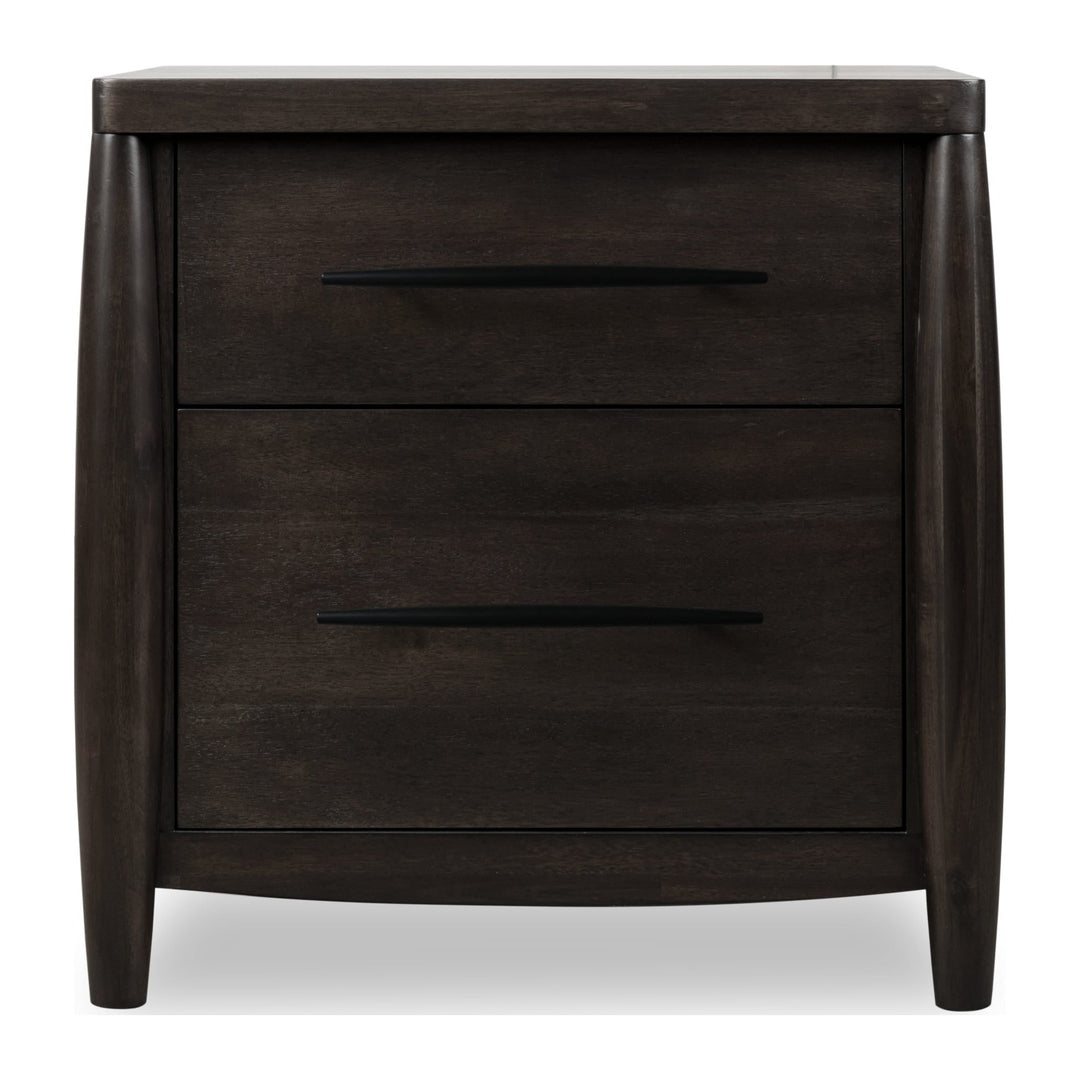 Koko Two Drawer Nightstand with Cord Management by Modus in Minx — on a white background