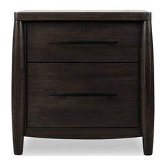 Koko Two Drawer Nightstand with Cord Management by Modus in Minx — on a white background