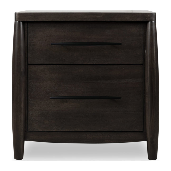 Koko Two Drawer Nightstand with Cord Management by Modus in Minx — on a white background