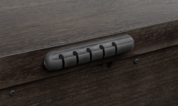 Koko Two Drawer Nightstand with Cord Management in Minx — detail view