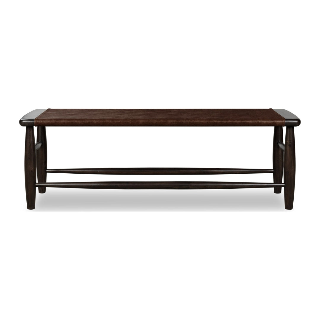 Koko Upholstered Bench by Modus in Minx — on a white background