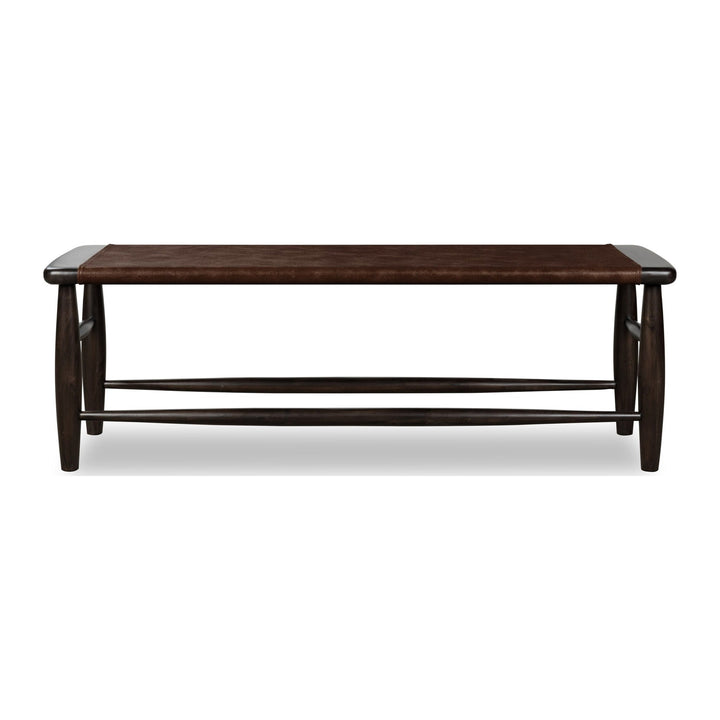 Koko Upholstered Bench by Modus in Minx — on a white background
