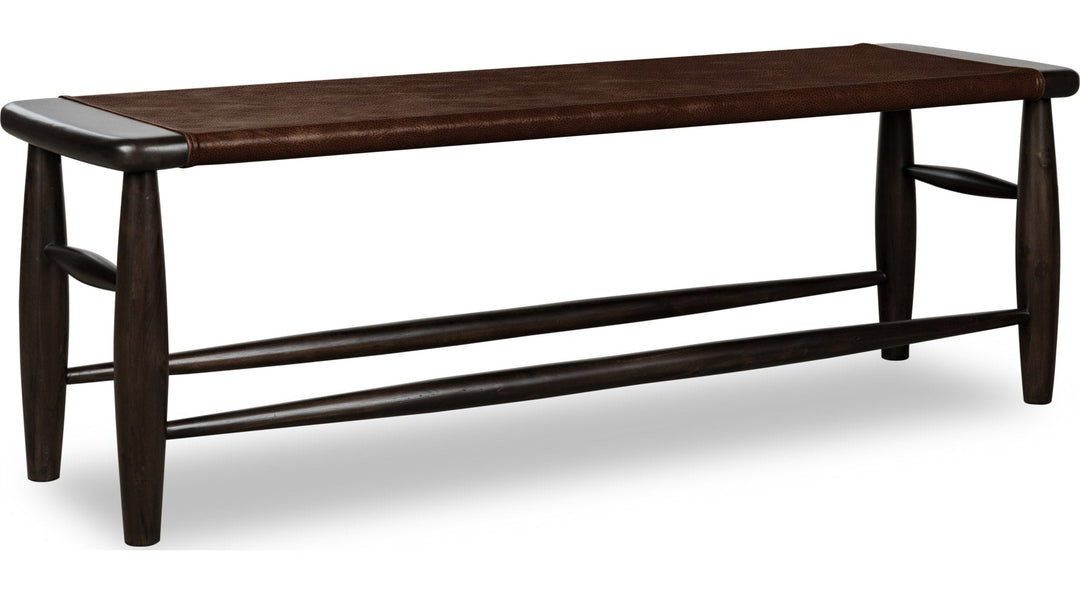 Koko Upholstered Bench in Minx — on a white background