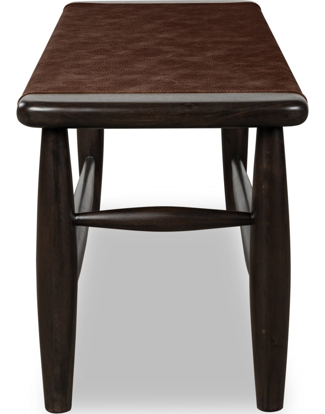 Koko Upholstered Bench in Minx — side view