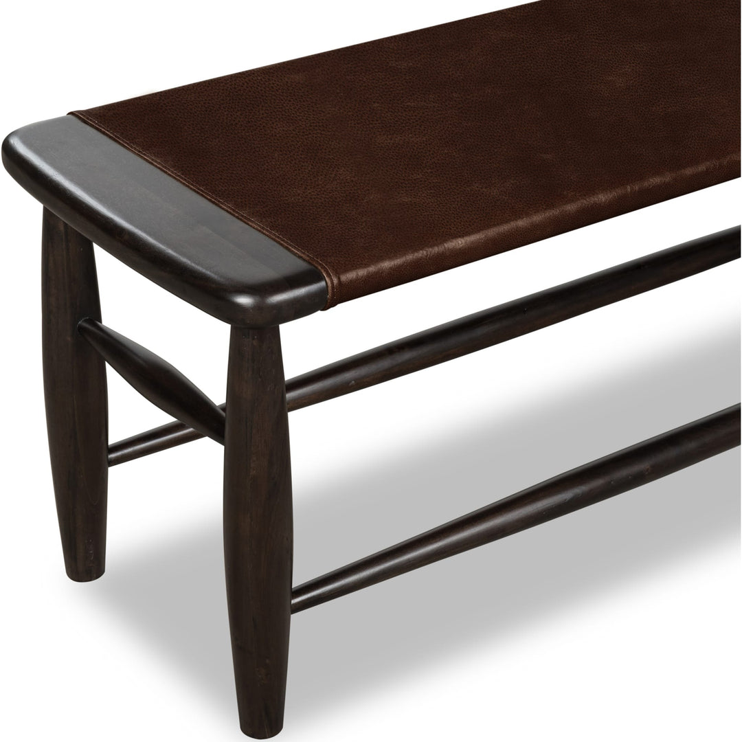 Koko Upholstered Bench in Minx — detail view