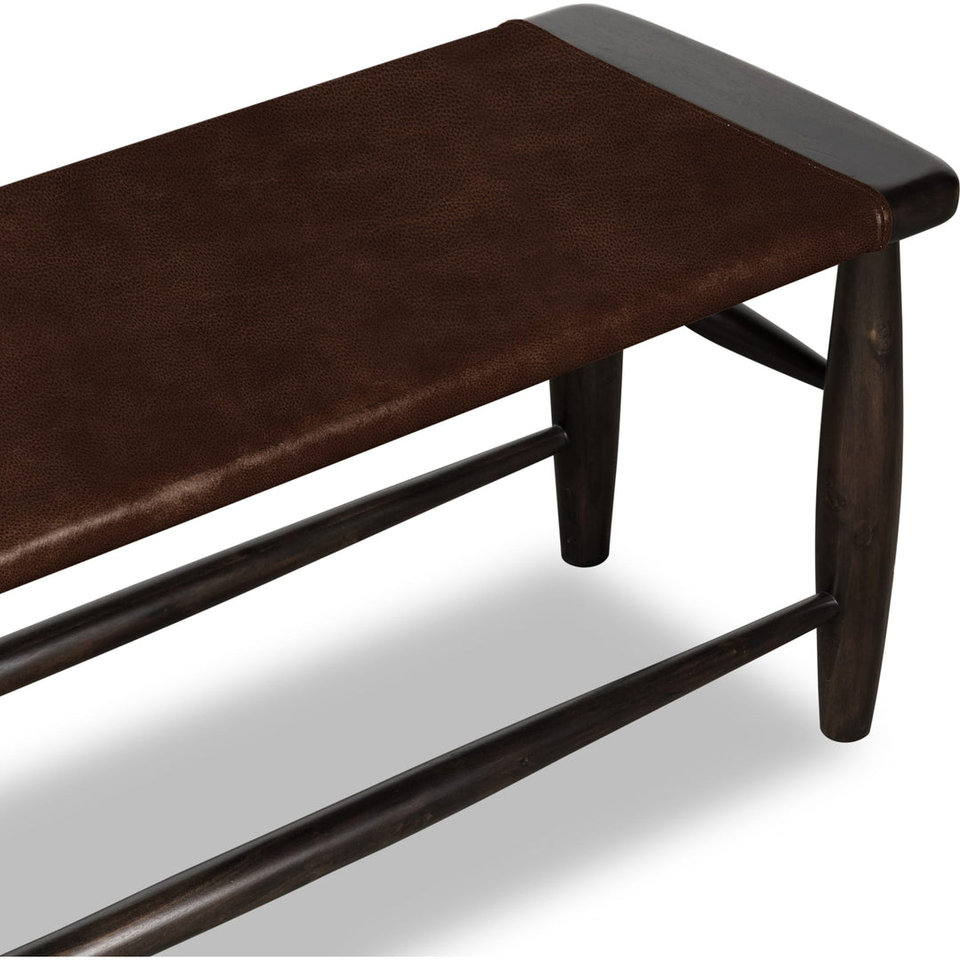 Koko Upholstered Bench in Minx — detail view