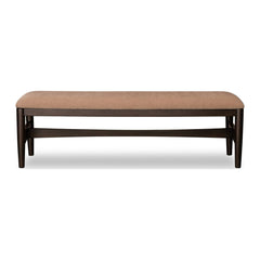 Koko Upholstered Dining Bench by Modus in Minx — product view on a white background