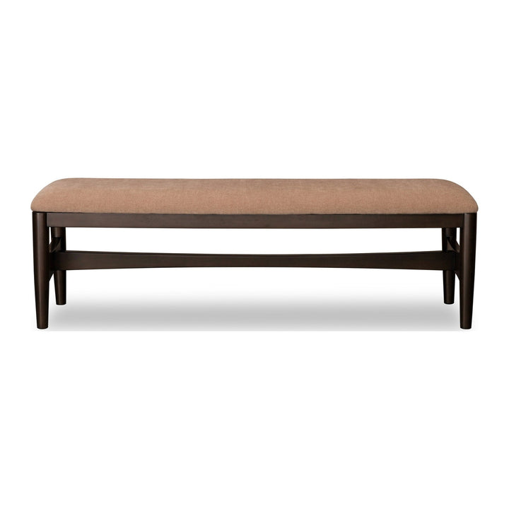Koko Upholstered Dining Bench by Modus in Minx — product view on a white background