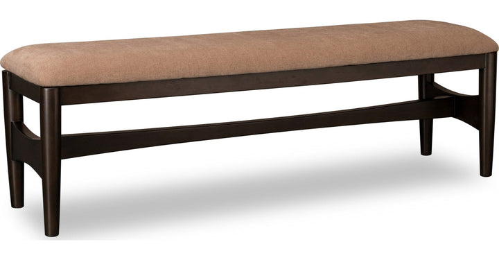 Koko Upholstered Dining Bench in Minx — product view on a white background