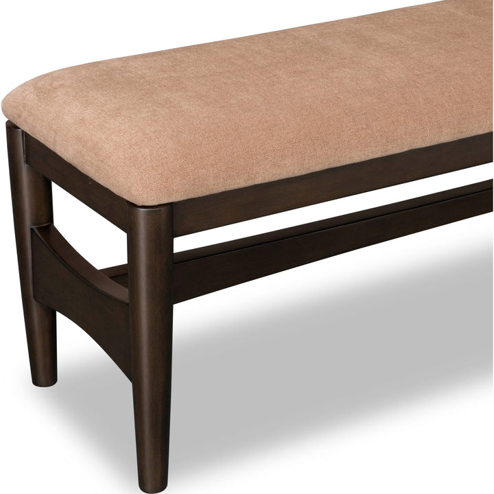 Koko Upholstered Dining Bench in Minx — product view on a white background