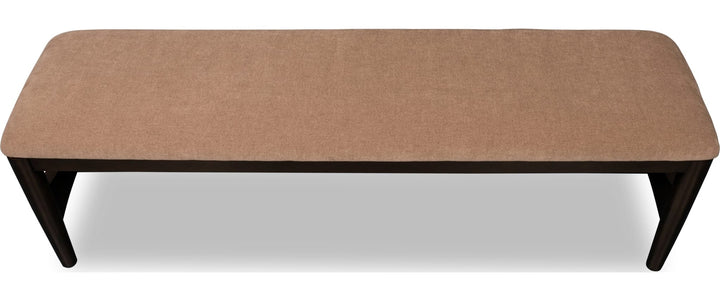 Koko Upholstered Dining Bench in Minx — product view on a white background