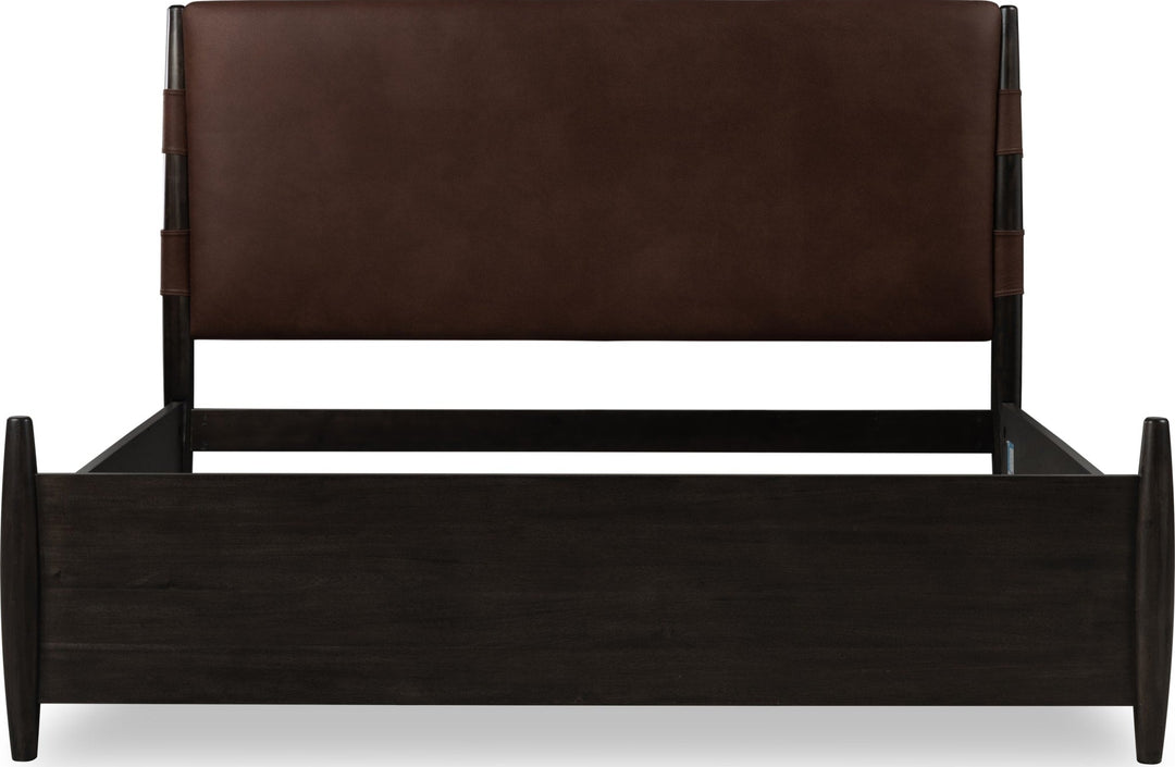 Koko Upholstered Panel Bed in Minx — front view without mattress
