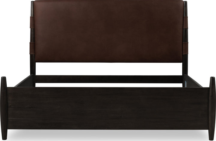Koko Upholstered Panel Bed in Minx — front view without mattress