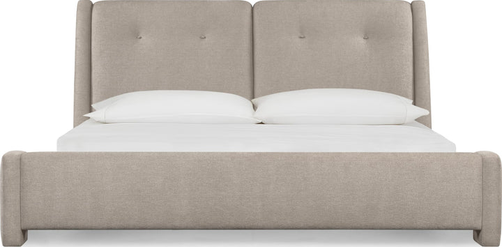 Langford Upholstered Bed in Moondust — white background, front view