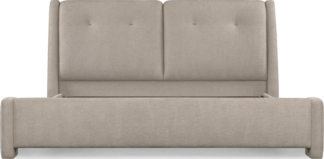 Langford Upholstered Bed in Moondust — front view without mattress