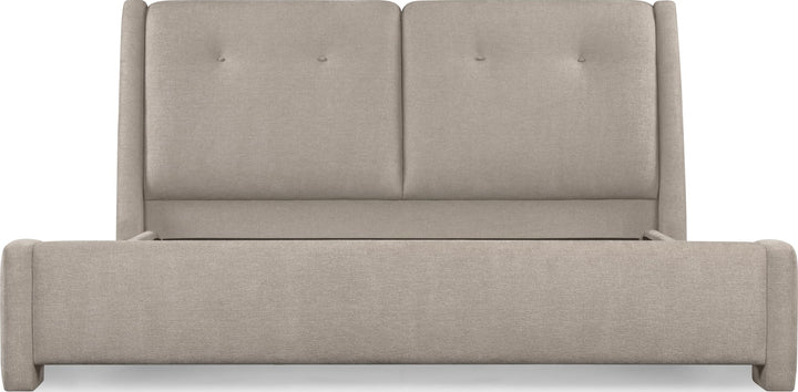 Langford Upholstered Bed in Moondust — front view without mattress